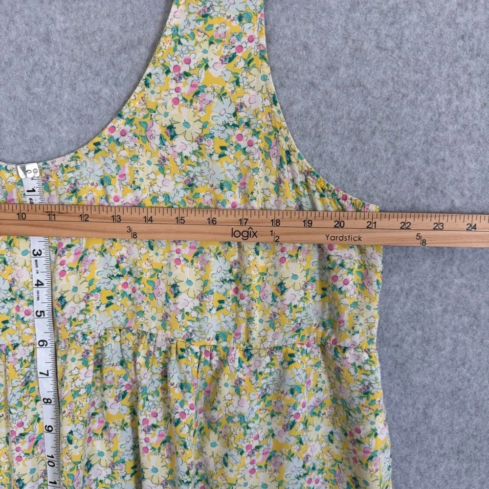 Torrid Yellow Floral Dress Womens 1 1X 14-16 Mini Challis Tiered Sleeveless Tank - Picture 13 of 14